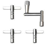 T-Handle Drum Tuning Key Alloy Steel Chrome Plated High Torque Labor-Saving Design Supports Multiple Bits for Drum Tuning