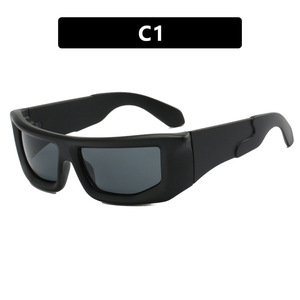 Gafas de sol de estilo hip hop para protección solar, deportes al aire libre, protección UV, gafas de sol rectangulares, estilo moderno - Product Image 4