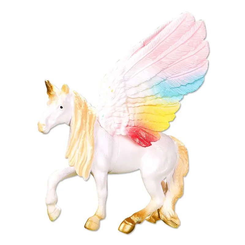 Pegasus Tiere Spielzeug Set 4 Stück geflügelte Regenbogen Einhörner Spielzeug für Kinder