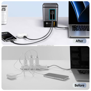 Tour de charge GaN 105W 5-en-1 avec chargeur sans fil pour iPhone, écouteurs et 2 ports USB-C à charge rapide - Product Image 5