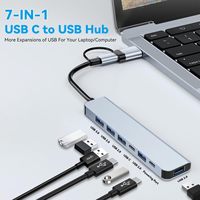 SYONG Hub USB C 7-en-1 Adaptateur Type-C 3.0 USB 2.0 avec Port de Données et de Charge PD pour Ordinateur Portable, de Bureau et Autres Appareils C, Accessoire Audio Vidéo