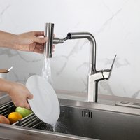 SANIPRO Flexible Fly Rain 4 Fonction Sortie D'eau Pull Out Robinet De Pommeau De Douche 304 En Acier Inoxydable Cuisine Évier Cascade Robinets