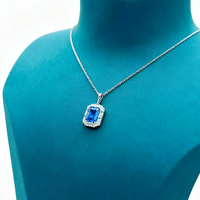 KAAN JEWELRY Modische 925 Silber Blau Anhänger Halskette, als Geschenk und für Festivals verwendet.