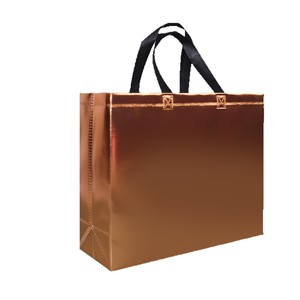 Bolsas de Regalo Doradas de Tela No Tejida con Asas Negras, Paquete de 12, para Ropa, Uso Promocional Ecológico - Product Image 5