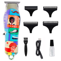 Ciseaux de coiffeur de style graffiti-Lames de rasoir en acier inoxydable pour sculpture de tête d'huile rétro pour hommes, outils d'art auto-coupés de qualité salon