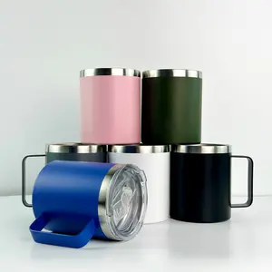 Nhà máy mới 12oz thép không gỉ chân không cách điện rượu cốc cốc cà phê du lịch Mug với nắp