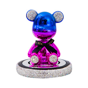 Décoration de voiture en forme d'ours en alliage d'aluminium électro-plaqué coloré, parfum pour voiture, tête qui secoue - Product Image 5
