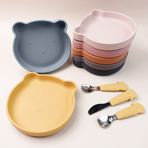 Offre Spéciale sans BPA ou approuvé LFGB nouvelle arrivée alimentation bébé tout-petits <span class=keywords><strong>assiette</strong></span> en forme d'<span class=keywords><strong>ours</strong></span> avec aspiration pour bébé - Product Image 2
