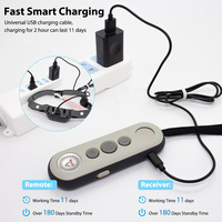 Eléctrico IPX7 impermeable 300M Control remoto mascota antiladridos recargable tono de advertencia vibración choque estático Collar de entrenamiento para perros