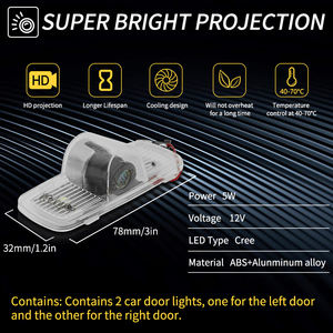 Relyus ไฟเงารูปผีสำหรับประตูรถ2003 2013, เครื่องฉายโลโก้เลเซอร์ DC สำหรับนักบินพาสปอร์ตครอสเทอร์ LED - Product Image 4