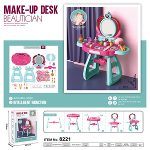 Dropshipping Shopify Girls Pretend Play Makeup Vanity <b>Table</b> <b>Set</b> Beauty Cosmetic Toy Birthday Gift - Product Image 2