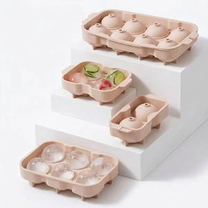 Moule à glaçons en silicone 6 cavités de qualité alimentaire, écologique, à démoulage facile, pour whisky, avec couvercle, pour la fabrication de boules de glace estivales - Product Image 1