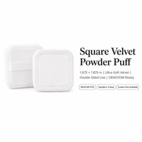 JLY OEM ODM Applicateur de poudre compacte carré en velours sur mesure pour salon de beauté, maquilleur professionnel, studio, application quotidienne du blush et de la poudre fixante