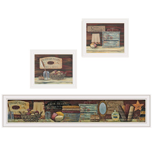 Bagno di campagna bianco incorniciato stampa bagno Art HMS Set di tre decalcomanie da parete - Product Image 2