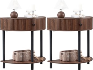 New Arrival China Wholesale Bohemia Fluted <strong>Half</strong> <strong>Moon</strong> <strong>Small</strong> Entryway <strong>Table</strong> with Bottom Storage Shelf for Entryway - Product Image 6