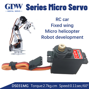 GDW ds031mg 2.7kg Mô-men xoắn 6V Mini <span class=keywords><strong>servo</strong></span> tốc độ cao 180 góc 9g 12g cho RC tự động Cánh tay robot nghiên cứu giáo dục máy bay không người lái - Product Image 2