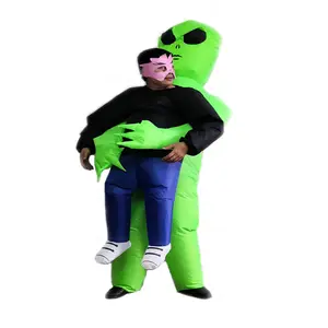 alien inflatable costume fancy Suppliers-Fast Shipping Wild Cheers Halloween Monster Green Alien Et Hug Human Walking Toy Adult Size Inflatable Costume