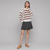Pull-over de Noël pour femme, en tricot jacquard à motif pomme, coupe ample