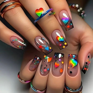 New Dream Combination <span class=keywords><strong>Fantasy</strong></span> Colorful Mushroom Elf Nail Art Patch para Ballet Medium Long Small Flower Press en 24 piezas al por mayor - Product Image 6
