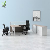 Bureau de direction moderne IULTRA, design ovale luxueux, table de réunion pour PDG, surface en bois MDF/MFC durable, résistante à l'eau