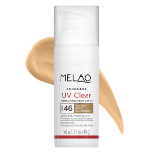 <span class=keywords><strong>Crème</strong></span> <span class=keywords><strong>solaire</strong></span> SPF 50 sans huile, protection UV transparente pour le visage avec oxyde de zinc, apaise les peaux sujettes à l'acné, texture légère et soyeuse, flacon pompe - Product Image 6