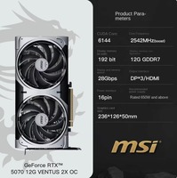 Baru untuk Geforce Rtx 5070 12g Ventus 2x Oc Desktop Gpu dengan Pendingin Kipas Pcie 5.0 Proses 4nm Grafis Berkinerja Tinggi
