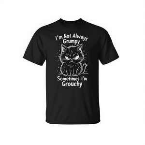 Je ne suis pas toujours grincheux, parfois je suis grincheux, c'est un fait, je ne peux rien y faire, t-shirt humoristique sur les chats - Product Image 2