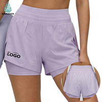 Shorts de Yoga Transpirables de Secado Rápido para Verano, Shorts Deportivos de Dos Piezas con Cintura Elástica para Correr y Hacer Ejercicio