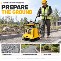 Compacteur de plaques compact avec moteur puissant pour le compactage du sol, la préparation du terrain, les chantiers de construction et les couleurs personnalisées