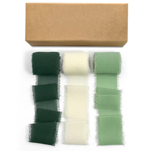 1 1/2 ''Polyester sang trọng đầy màu sắc thủ công thô sờn cạnh thô Ruy băng voan trang trí đám cưới Sheer Organza - Product Image 5