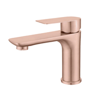 Robinet de lavabo moderne en acier inoxydable 304, finition or brossé et or rose, mitigeur monocommande eau chaude et froide pour salle de bain
