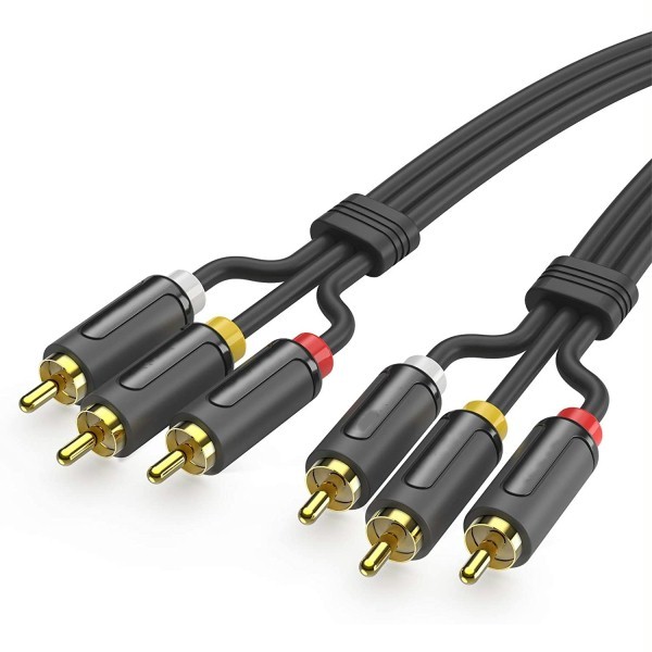 3RCA Cable Digital Analogue Double Shielded for Headphones Home System IPods MP3 Players RCA to RCA Stereo Audio  Cable