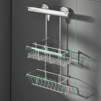 Nouvelle étagère de rangement pour accessoires de salle de bain en argent noir, étagère de rangement au-dessus des toilettes, organisateur de salle de bain, porte-serviettes suspendu pour la douche