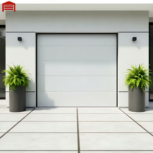<span class=keywords><strong>Porte</strong></span> de <span class=keywords><strong>garage</strong></span> <span class=keywords><strong>sectionnelle</strong></span> coulissante latérale moderne en aluminium blanc, isolée, pour portes d'angle de villas de luxe, pour une esthétique de première classe et une utilisation intelligente. - Product Image 5
