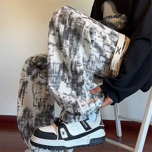 American Tye DyeNouveau Style Automne Hiver Pour Hommes De Sport Amples Et <span class=keywords><strong>Tendance</strong></span> Pantalon Décontracté Noir - Product Image 4