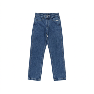Jean en denim taille basse pour femme, coupe droite décontractée, style vintage, respirant, écologique, coupe-vent, résistant à la décoloration - Product Image 1