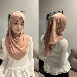 Hijab Zifeng OEM uni pratique pour femmes musulmanes avec strass brillants en <span class=keywords><strong>lin</strong></span> CE - Product Image 4