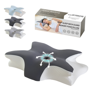YUE RISE Vente en gros Faible MOQ Oreiller cervical ergonomique en mousse à mémoire de forme à rebond lent, haute densité, respirant, forme papillon - Product Image 1