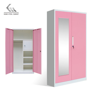 Armoire Indienne Multifonctionnelle Lemari à Portes Coulissantes en Métal avec <span class=keywords><strong>Miroir</strong></span> - Product Image 6