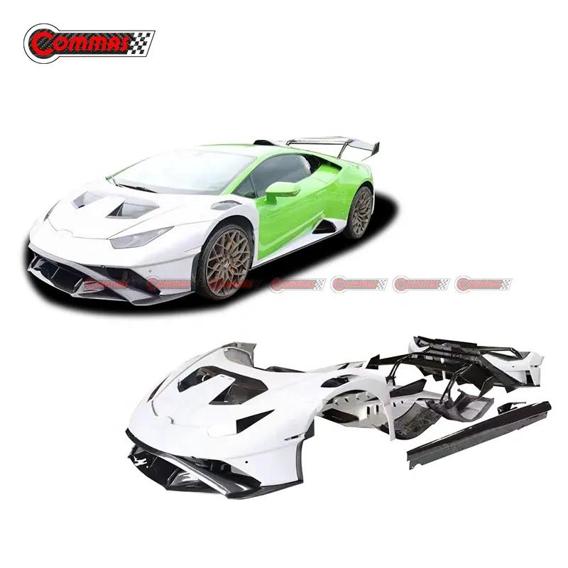 שדרוג STO סגנון Bodykit למבורגיני Huracan LP610 מול סיבי פחמן מנוע כיסוי רכב פגושים אחורי ספוילר STO ערכת גוף