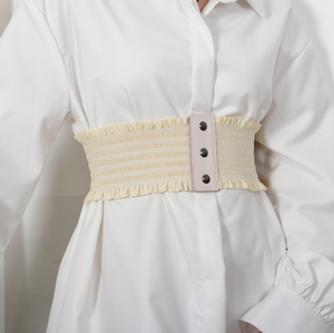 Ecowalson Volants Large Ceinture <span class=keywords><strong>Triple</strong></span> Boucle Élégante Ceinture Élastique Décorative Robe Ceinture pour Femmes Grande Taille - Product Image 3