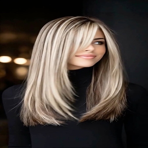 Nuovo Design Parrucca Ebraica con Pizzo Superiore in Capelli Europei Vergini con Riflessi Castani per Perdita di Capelli - Product Image 6