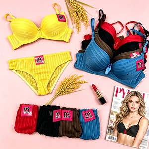 1.68 Dollar CGT090 Women's Striped Underwire Lingerie,Comfortable Underwear,Multiple Colors Available,Fashionable Brassiere Set