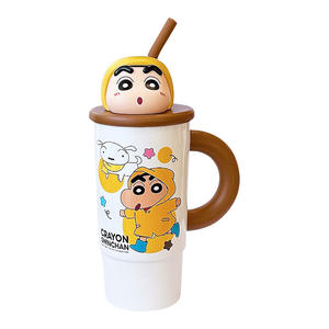 Crayon Shinchan Insulated Water Bottle 575ml <b>With</b> <b>Straw</b> <b>Lid</b> Drink <b>Cup</b> For Office <b>And</b> Travel - Product Image 1