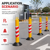 Poteau de signalisation routière prismatique réfléchissant haute intensité de 75 cm, homologué IP68, borne de signalisation routière en PU, borne de signalisation d'avertissement