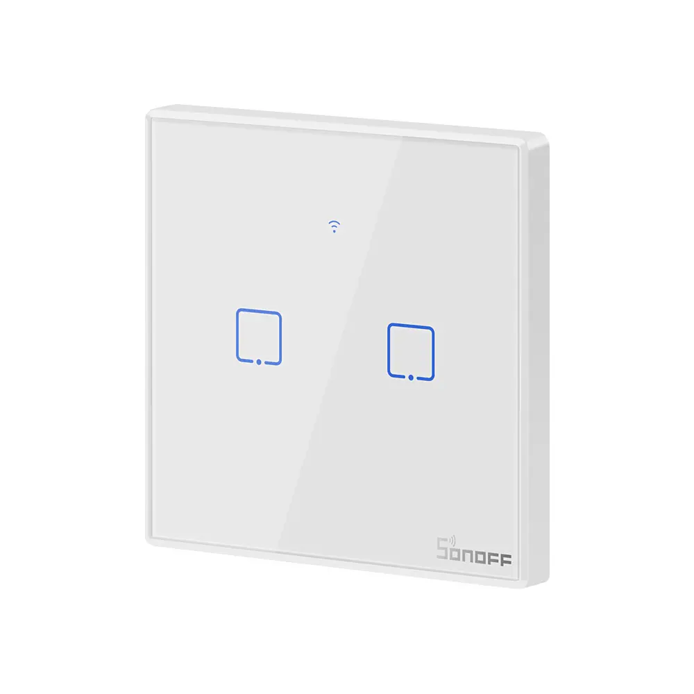 SONOFF T2 EU 2C TX Wifi/RF Remote Control Power Switch 2 Gang Wall Touch Light Switch Smart Home home automation system