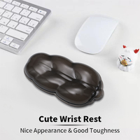 Tapis de souris antidérapant en gel de silicone transparent noir avec repose-poignet, résistant aux rayures et à l'eau, pour le bureau, le jeu et la maison
