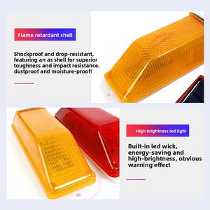 Luz <span class=keywords><strong>de</strong></span> Advertencia Nocturna para Tráfico, Luz Intermitente para Camiones, Obstáculos en Carreteras, Delineador Solar, Luz <span class=keywords><strong>de</strong></span> Advertencia para Obras, Roja/Amarilla, Modelo 2442 - Product Image 2