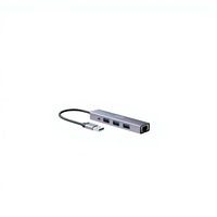 USB-C Hub 3 USB 3.0 + RJ45 Gigabit Ethernet Adapter 5Gbps Aluminium Alloy untuk Laptop MacBook OEM Grosir