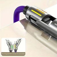 Cable Cargador de Silicona 4 en 1 de 240W de Gran Venta con Indicador de Luz LED de Respiración, 1M 2M, Múltiples USB Tipo C para iPhone